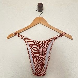 NWT Kendall + Kyllie Zebra Striped Bikini Swim Bottom in Rust Size XL